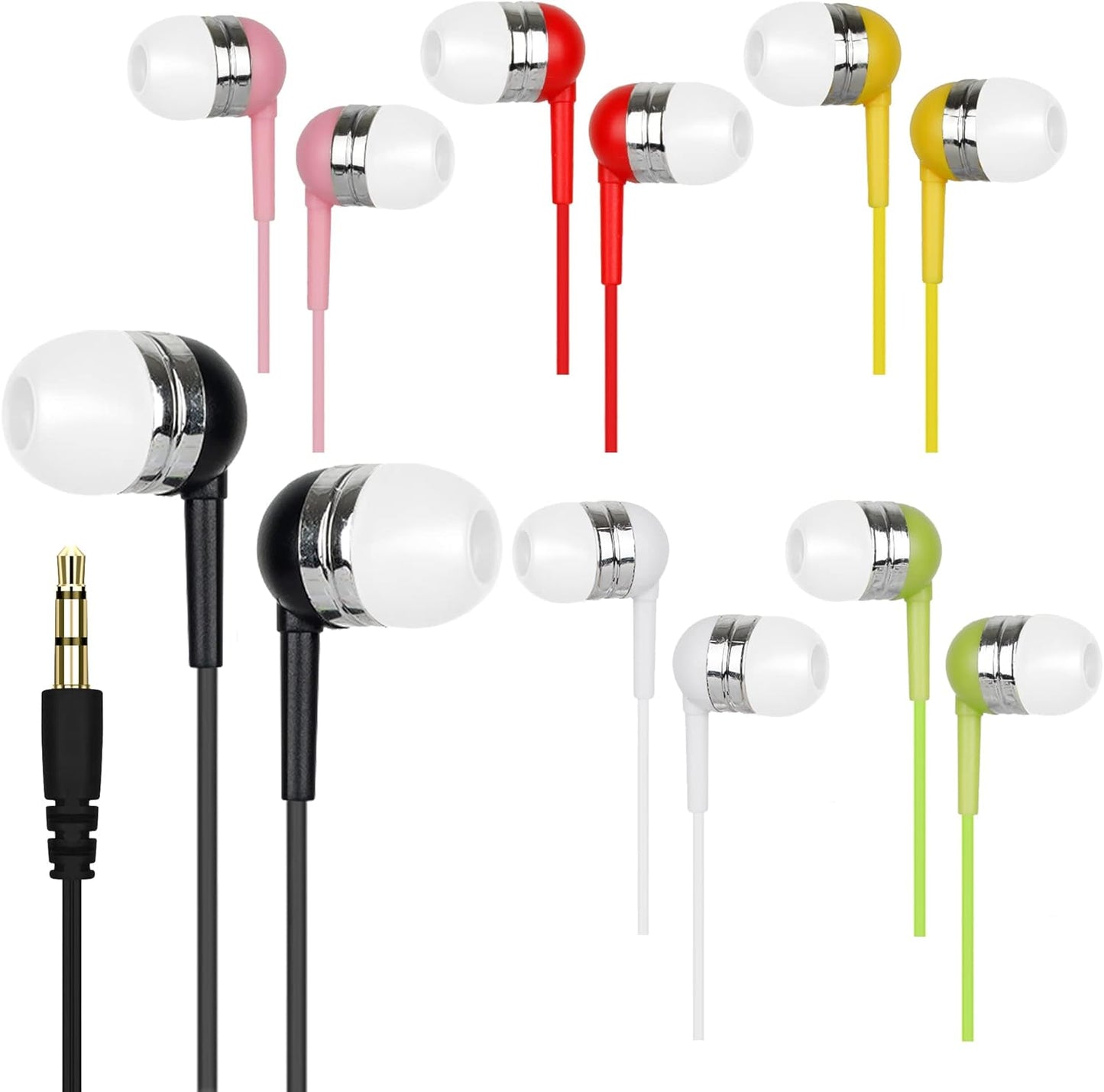 ZXQZYM 30 Packs Bulk Earbud Headphones for Classroom Kids,Wholesale Earphones Individually Bagged for Students,School,Library,Museums(Multi Color)