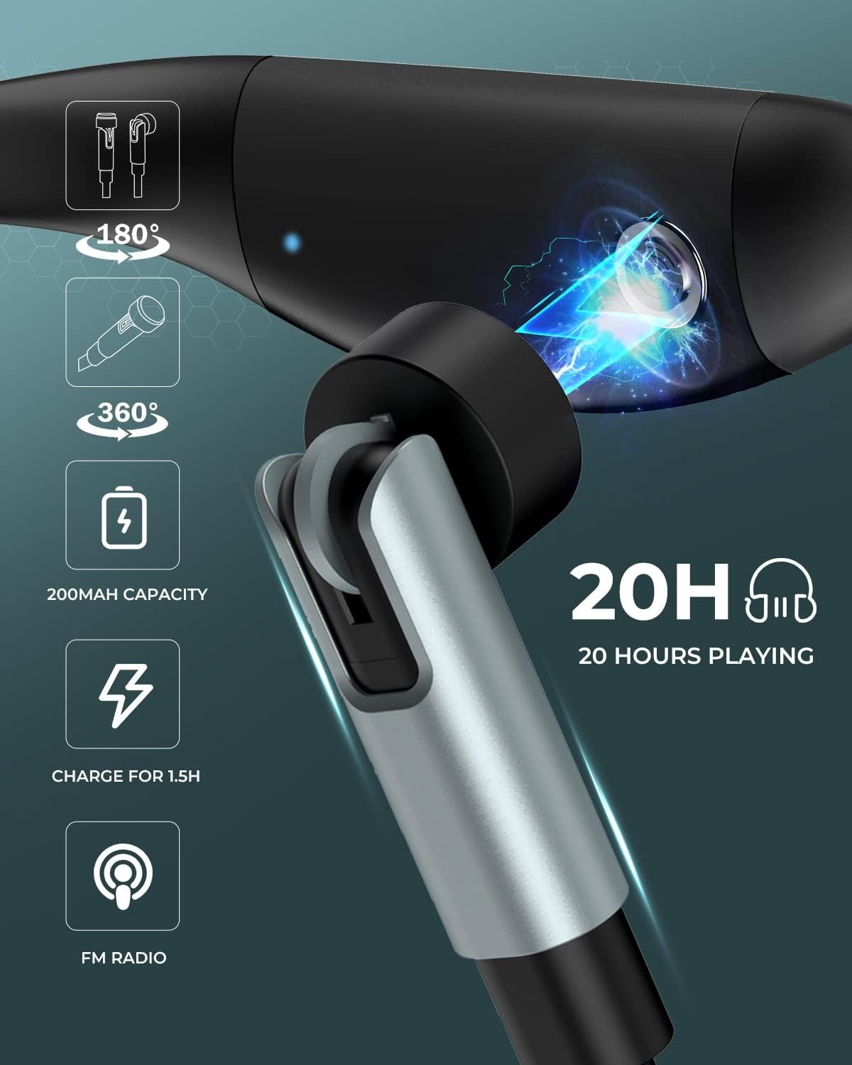 Waterproof MP3 Player for Swimming, IPX8 8GB Underwater Swim MP3, Running, Watersports, 20H Playing Time, Magnetic Charging Cable